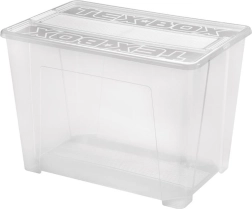 Plastopbevaringsboks med låg HEIDRUN TexBox 70 l