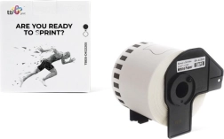 Kontinuerlig tape til Brother-printere sort print på hvid baggrund 62 mm x 30,48 m