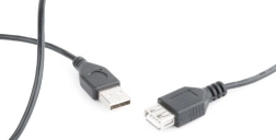 USB 2.0 forlænger­kabel, 0,75 m, sort
