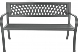 Havebænk i metal med ryglæn, grafit