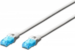 Patchkabel RJ45-RJ45 kat. 5e U/UTP 0,25 m hvid