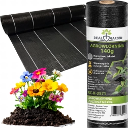 Sort UV-agrotekstil mod ukrudt 140 g/m² 1,6 × 50 m