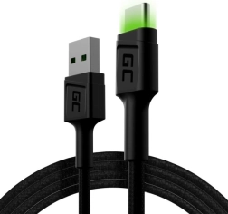 Opladnings- og datakabel USB-A til USB-C 120 cm med LED-bagbelysning GREEN CELL Ray