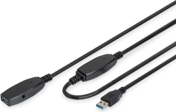Aktivt forlængerkabel USB 3.0 Type A/A sort 10 m