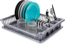 Gråt opvaskestativ 46 × 37 × 8,5 cm