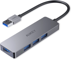 AUKEY ultratyndt aluminiums USB-hub 4× USB 3.0 (5 Gb/s)