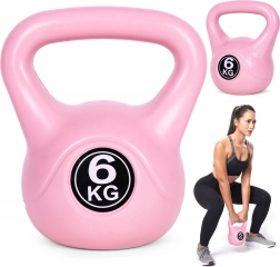 Kettlebell 6 kg lyserød ModernHome – håndvægt til funktionel træning og styrke