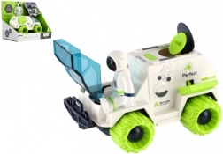 Sæt rum-bil med friktionstræk med astronaut og satellit