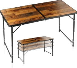 Sammenklappeligt campingbord Vilde 3-i-1 med justerbar højde 120 × 60 cm