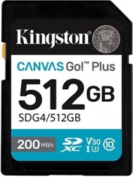 SD-kort 512 GB Kingston Canvas Go Plus 200/160 MB/s C10 U3 V30