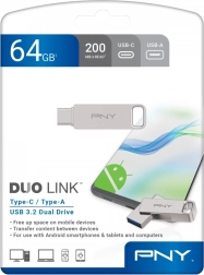 USB-flashdrev 64 GB PNY Duo Link USB‑C/USB‑A 3.2
