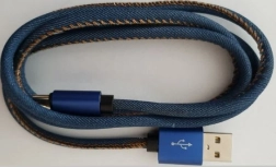Jeansbeklædt Micro USB-kabel 2 m
