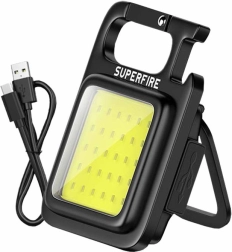 Værkstedslygte SUPERFIRE MX16 med USB‑C og 4 tilstande