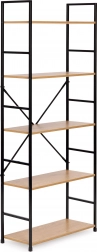 Moderne bred træbogreol LOFT 5 hylder