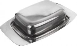 Smørboks i rustfrit stål med låg
