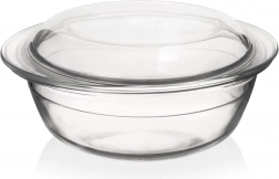 Varmebestandt glasfad med låg 1,5 l