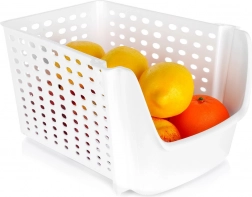 Hvid perforeret kurv til frugt og grønt 29 × 21 × 16 cm