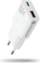 everActive GaN super slank 30 W væglader med USB-A og USB-C