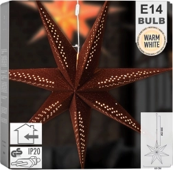 Hængende lysende fløjlsstjerne 60 cm, brun