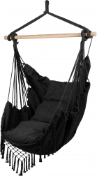 hængende brasiliansk stol med puder mørkegrå