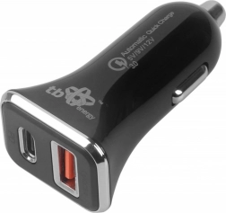 Biloplader USB‑A + USB‑C med hurtigopladning