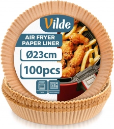 Papirindsatser til airfryer 23 cm, 100 stk Vilde
