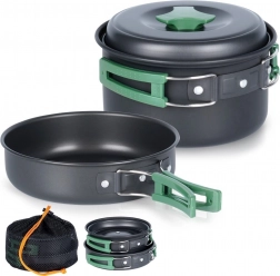 Aluminiums turistsæt i kogegrej, 2-delt 500/900 ml