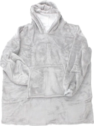 Varm tæppe med hætte grå