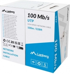 LAN-kabel UTP 100MB/s CCA 100m grå
