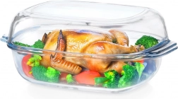 Varmebestandt glasfad med låg 3,1 + 2,6 l VILDE