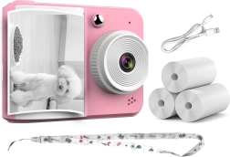 RENEW FORCE børneinstantkamera med 3 ruller papir, pink