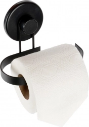Metaltholder til toiletpapir med sugekop – sort