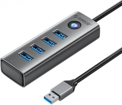 USB-hub ORICO 4× USB 3.0, grå