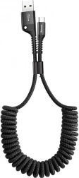 Baseus fjeder-USB‑C-kabel 1 m, hurtig opladning 2 A, sort