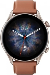 smarte ur amazfit gtr 3 pro med læderrem brun