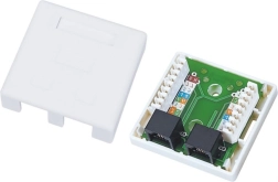 Vægmonteret UTP Cat.5e stikkontakt 2x RJ45