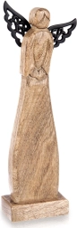 Træengel figur i mangotræ 34 cm