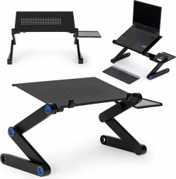 Sammenklappeligt justerbart aluminiumsstativ til bærbar computer med museholder