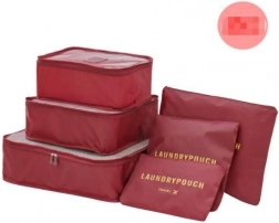 Sæt rejseorganisatorer til kuffert og garderobe – lyserød