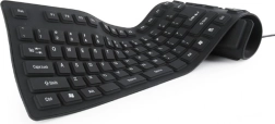 Vandtæt silikone-tastatur USB med OTG-funktion, sort