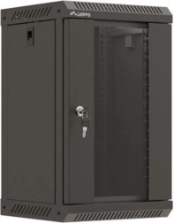 Væghængt 10-tommers rackskab 9U 300x300 sort