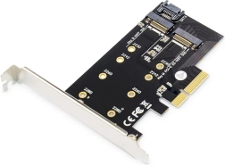 PCIe-adapter til M.2 NGFF/NVMe SSD for SATA og NVMe