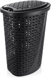 Plastvasketøjskurv 45 l med låg, sort