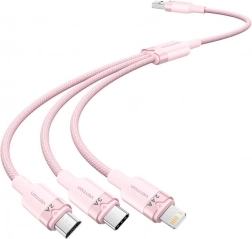 USB-kabel 3-i-1 1,5 m 3 A Vention (lyserød)