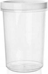 Rund madbeholder med tætningsring, skruelåg 1,6 l