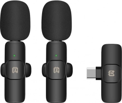 trådløs lavalier-mikrofon usb‑c puluz til android (dobbelt sæt)