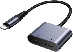 Audioadapter Joyroom 2-i-1 Lightning til dobbelt Lightning