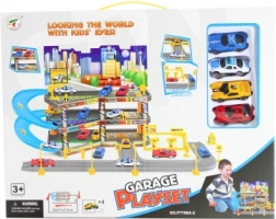 Tretages parkeringshus med små biler