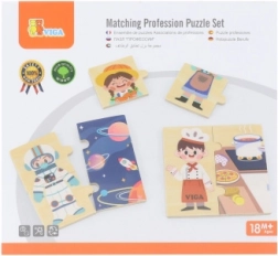 Viga træ-memospil: erhverv – 24 brikker, 8 professioner