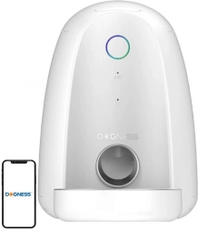 smart automatisk foderautomat til hunde og katte med wi-fi DOGNESS mini, hvid